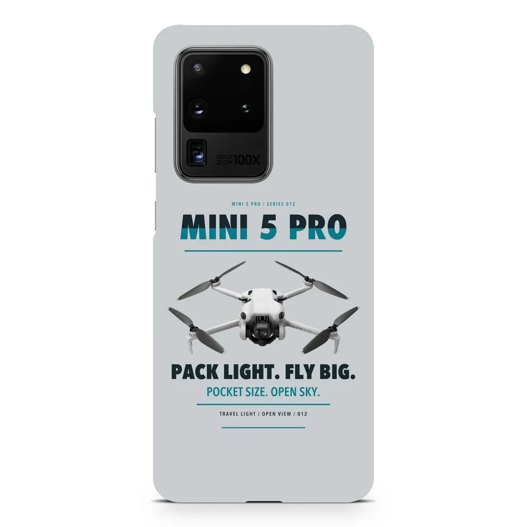 DJI Mini 5 Pro design on samsung case - light gray