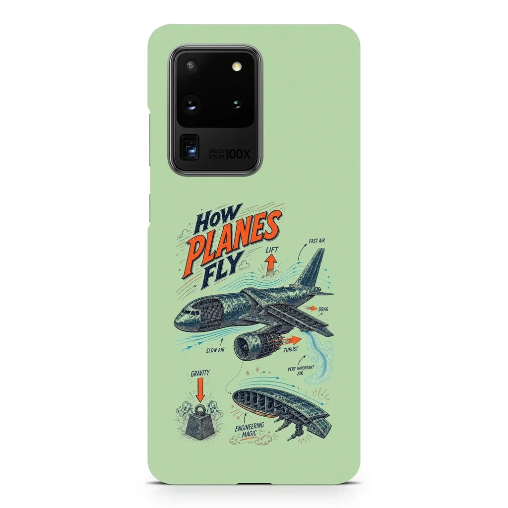 How Planes Fly V2 design on samsung case - light green