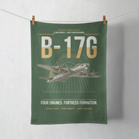 Thumbnail for B-17G Flying Fortress design on dark green towel