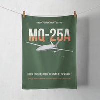 Thumbnail for MQ-25A STINGRAY design on dark green towel