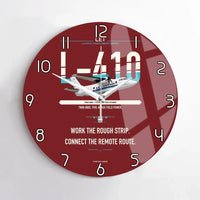 Thumbnail for LET L-410 UVP-E20 design on dark red no frame wall clock