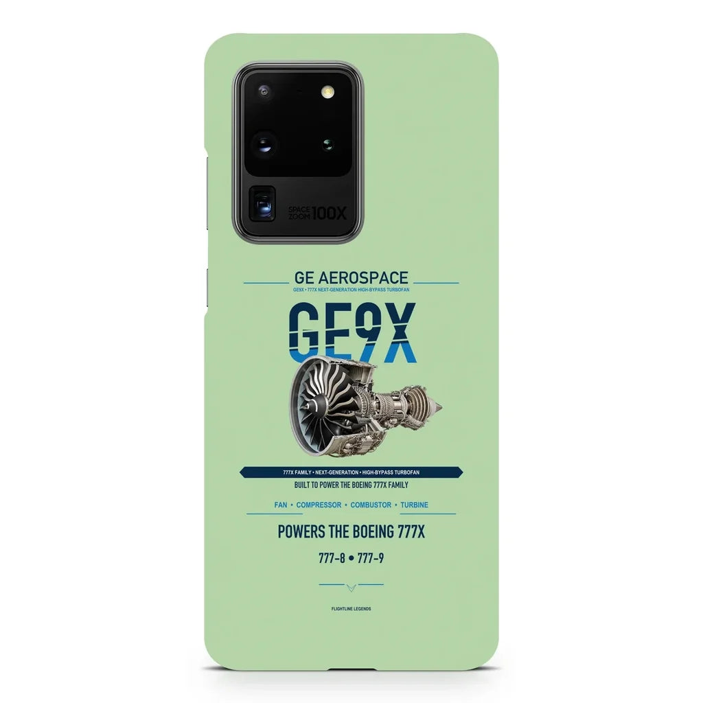 GE9X design on samsung case - light green