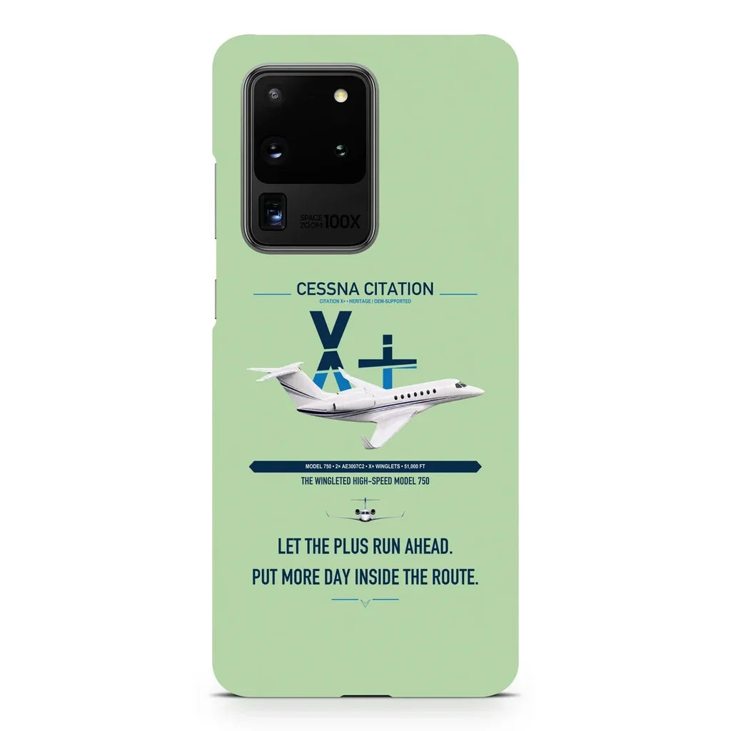 Cessna Citation X+ design on samsung case - light green