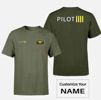 Thumbnail for Pilot & Stripes (4 Lines) Designed Double-Side T-Shirts - view 13