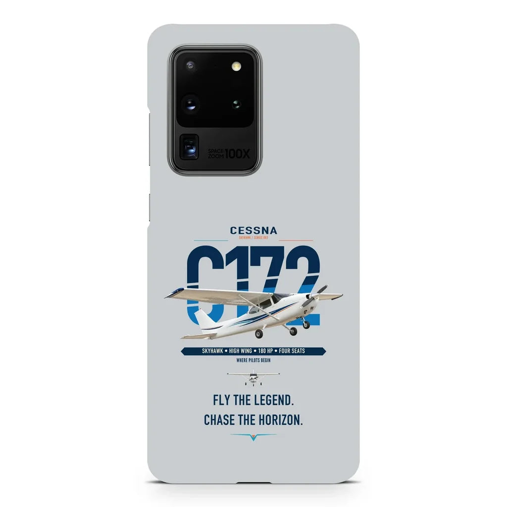 Cessna 172 Skyhawk design on samsung case - light gray