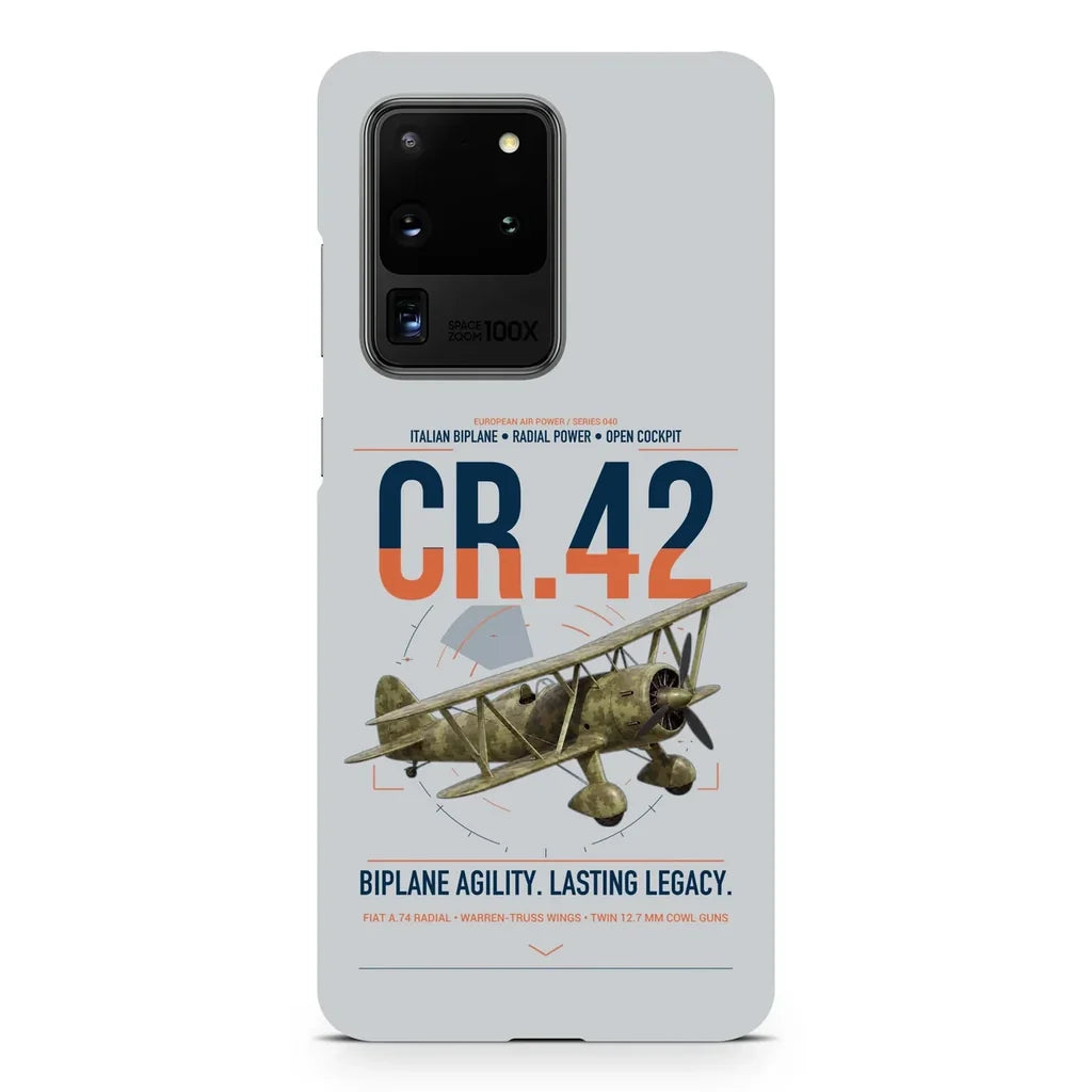 Fiat CR.42 Falco design on samsung case - light gray