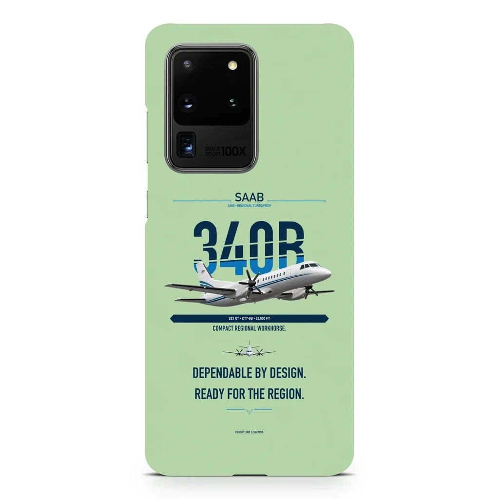 Saab 340B design on samsung case - light green