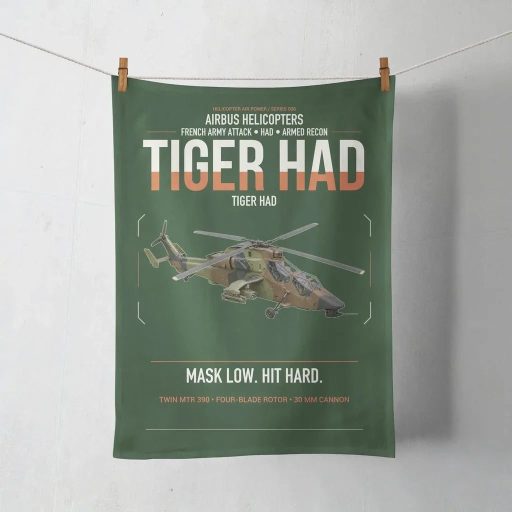 Airbus Helicopters Tiger HAD design on dark green towel