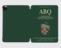 Thumbnail for KK|Albuquerque International Sunport (ABQ) design on dark green ipad tablet case