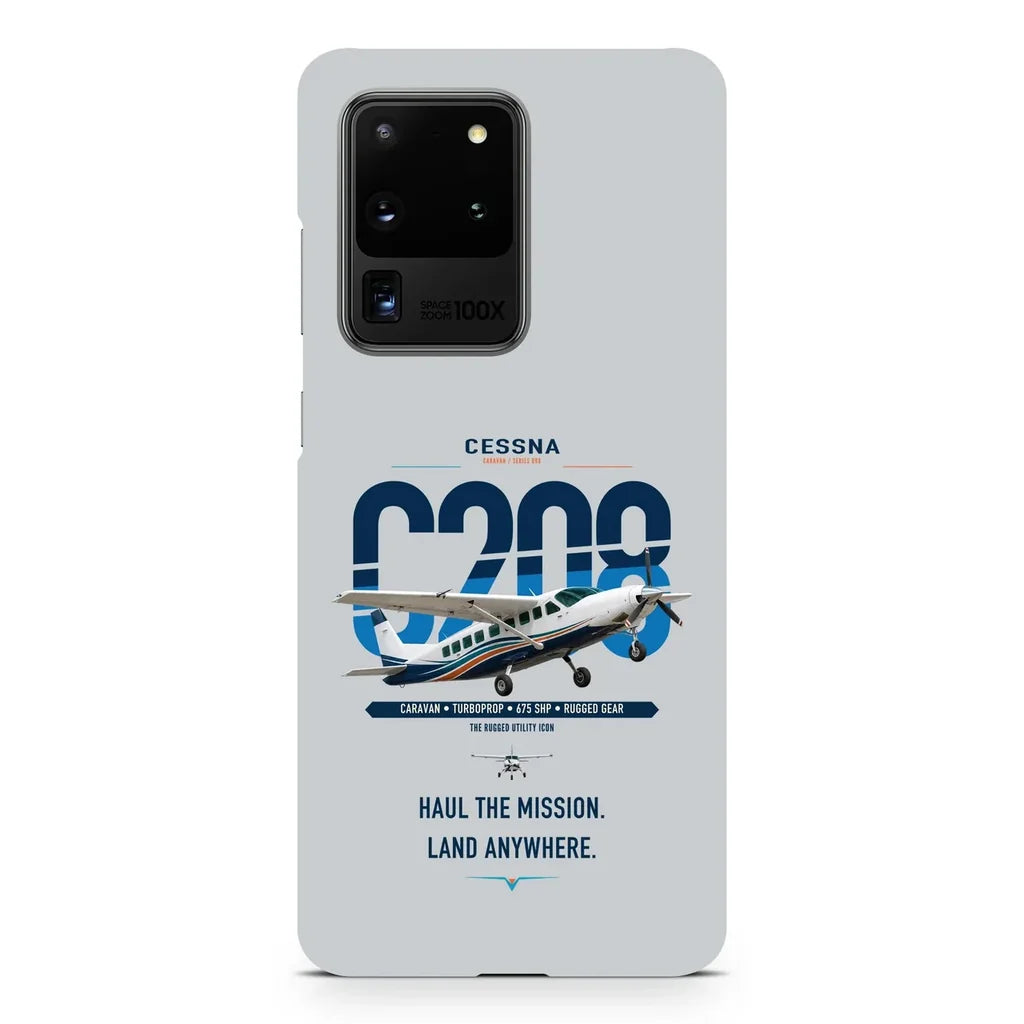 Cessna 208 Caravan design on samsung case - light gray