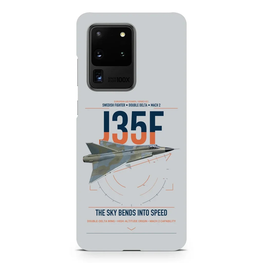 Saab J 35F Draken design on samsung case - light gray