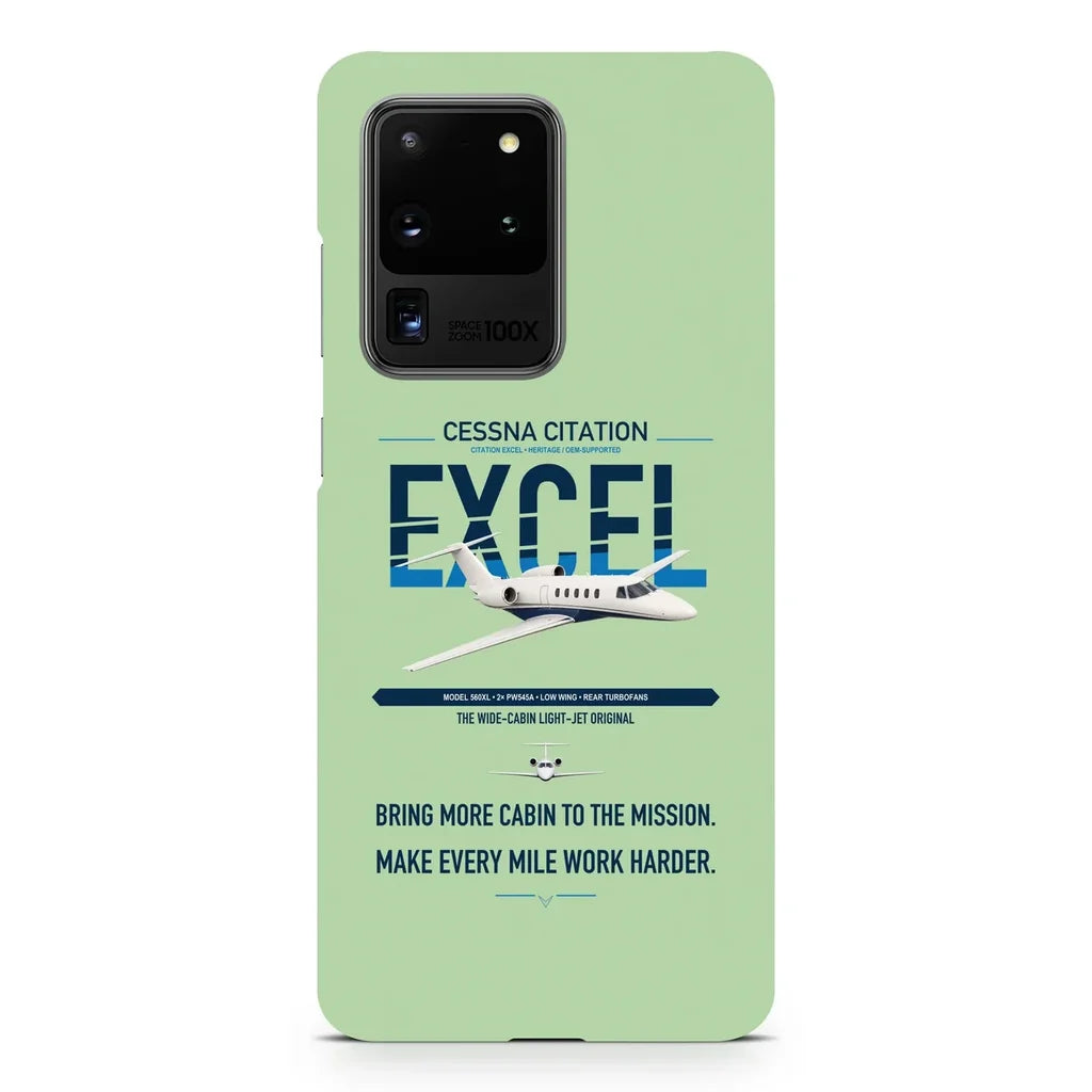 Cessna Citation Excel design on samsung case - light green