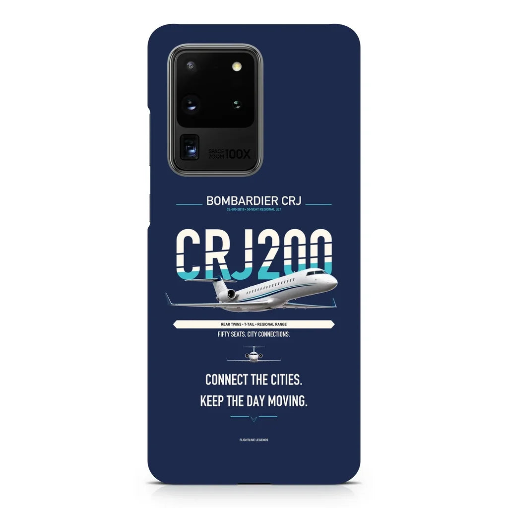 CRJ200 design on samsung case - navy blue