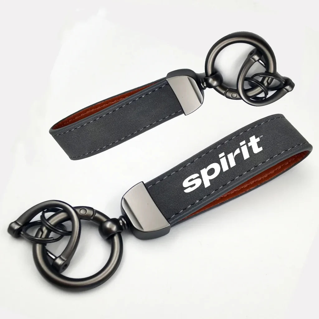 Spirit Airlines Horseshoe Buckle key chain in gray