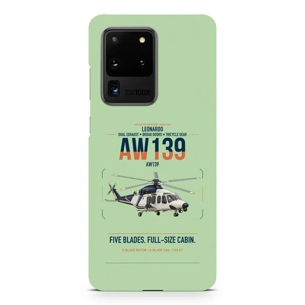 Leonardo AW139 design on samsung case - light green
