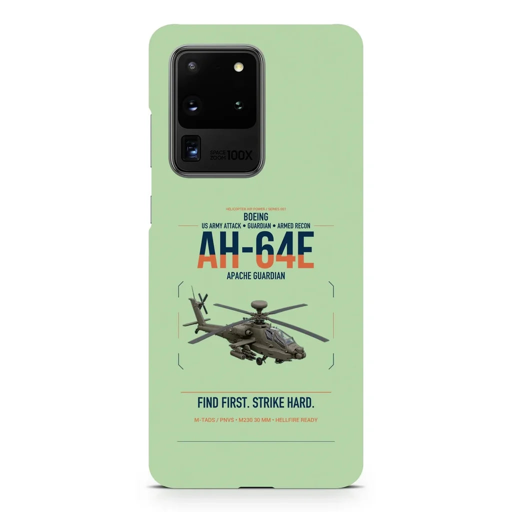 Boeing AH-64E Apache Guardian design on samsung case - light green