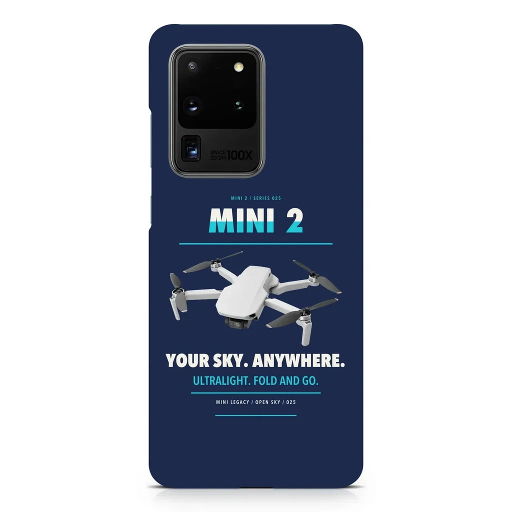 DJI Mini 2 design on samsung case - navy blue