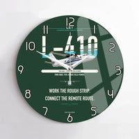 Thumbnail for LET L-410 UVP-E20 design on dark green no frame wall clock