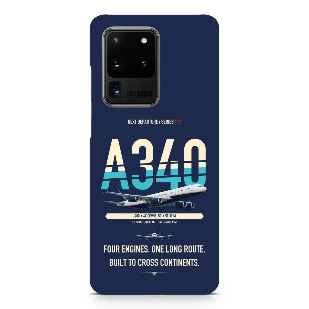 Airbus A340-200 design on samsung case - navy blue
