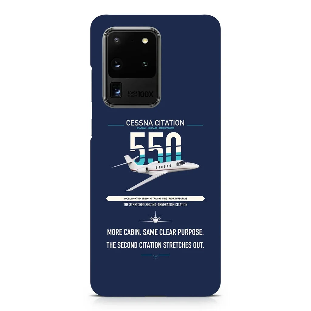Cessna Citation 550 - Citation II design on samsung case - navy blue