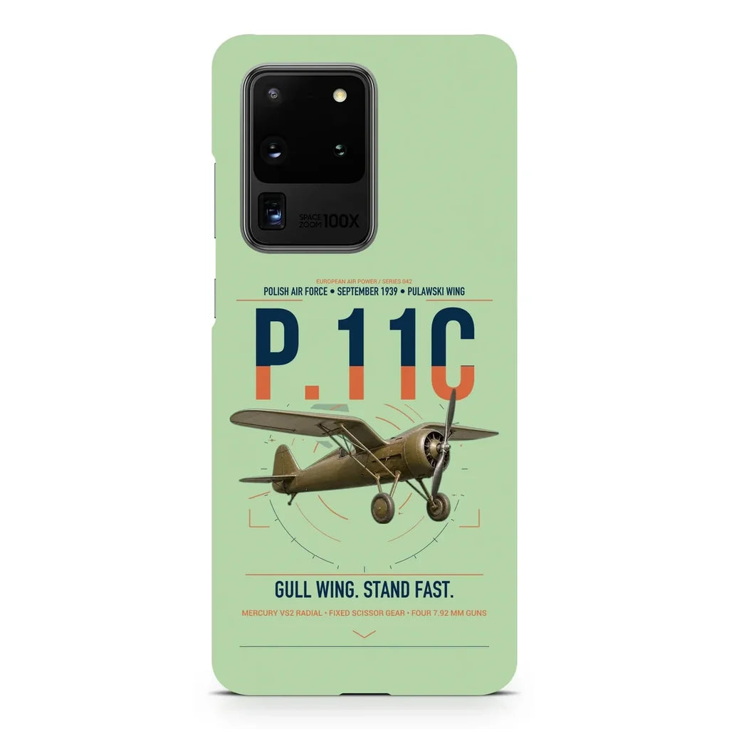 PZL P.11c design on samsung case - light green