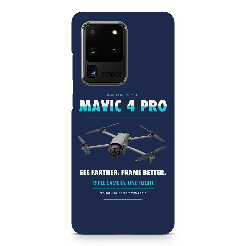 DJI Mavic 4 Pro design on samsung case - navy blue