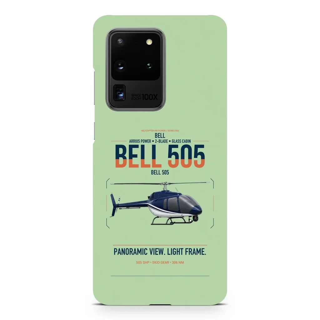 Bell 505 design on samsung case - light green
