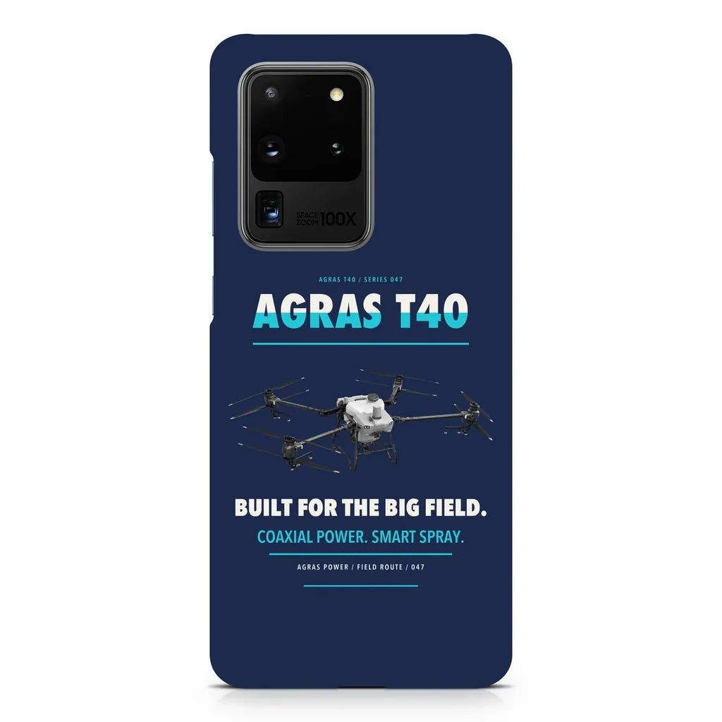 DJI Agras T40 design on samsung case - navy blue