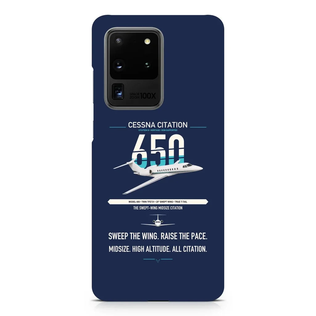 Cessna Citation 650 - Citation III design on samsung case - navy blue