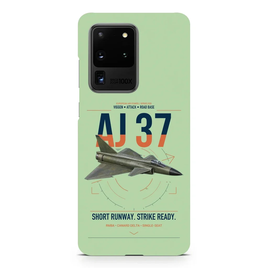Saab AJ 37 Viggen design on samsung case - light green