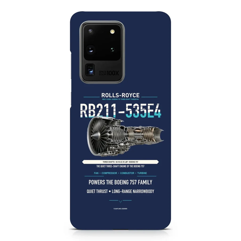 RB211-535E4 design on samsung case - navy blue