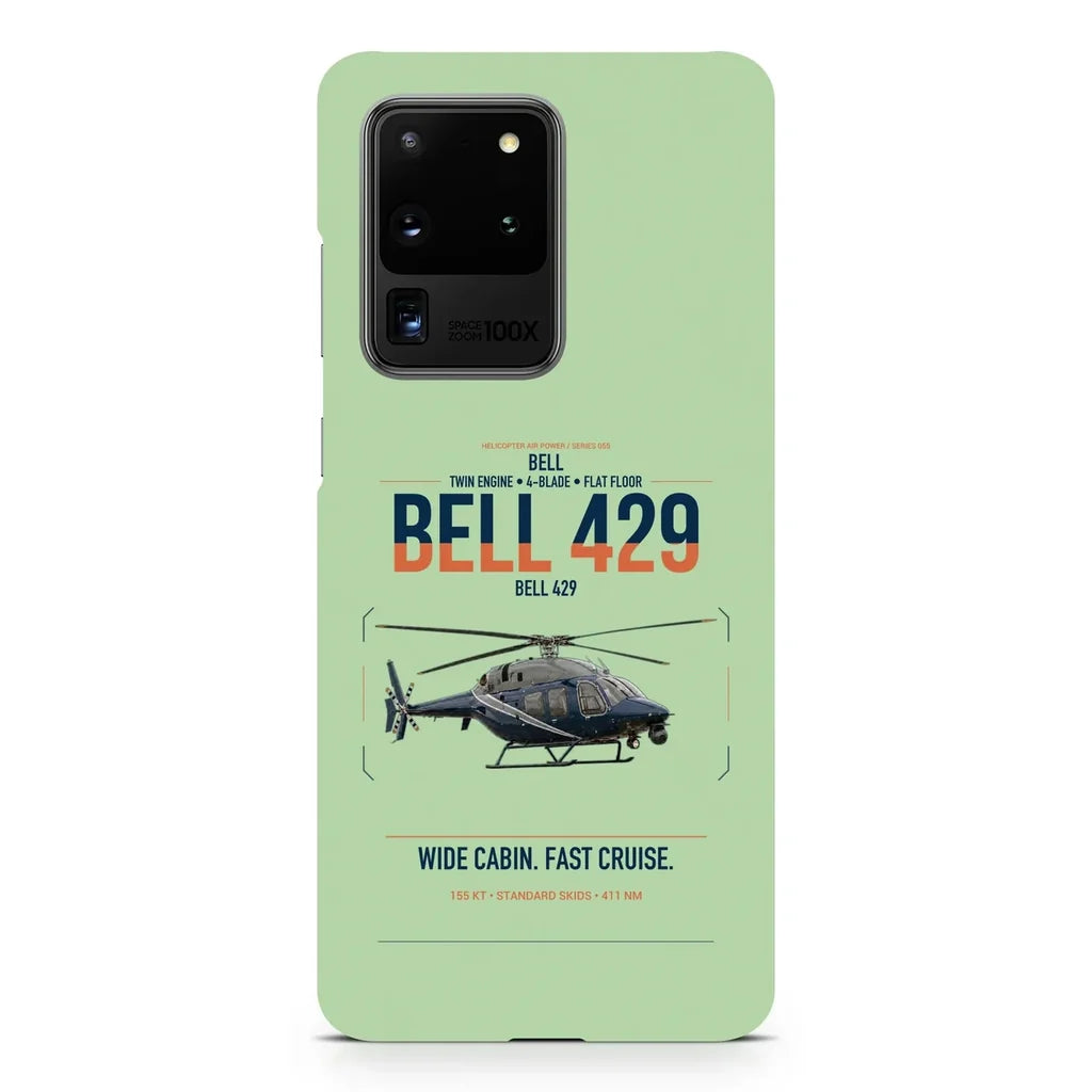 Bell 429 design on samsung case - light green
