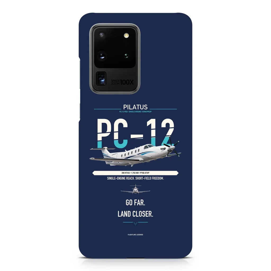 PC-12 PRO design on samsung case - navy blue