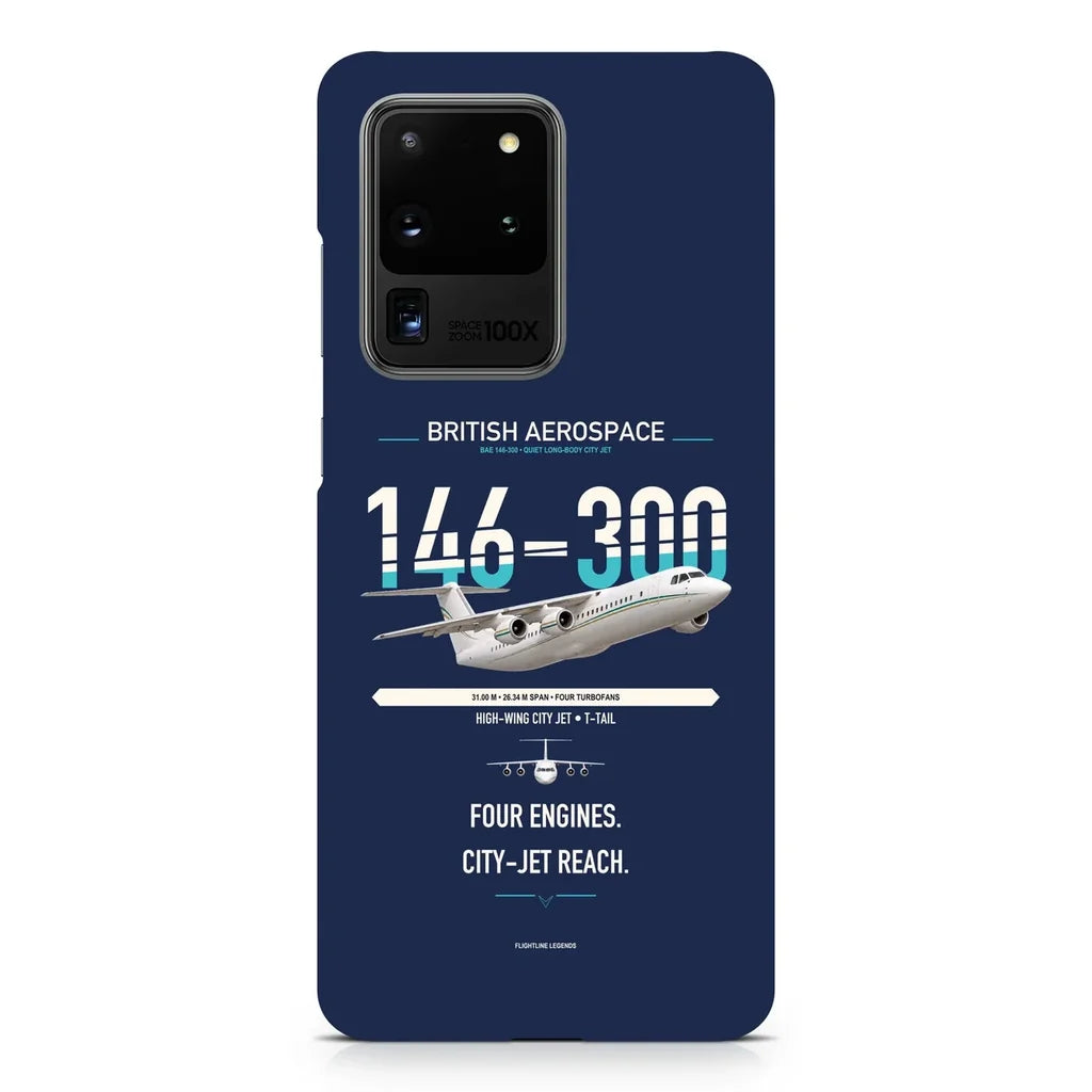 BAe 146-300 design on samsung case - navy blue