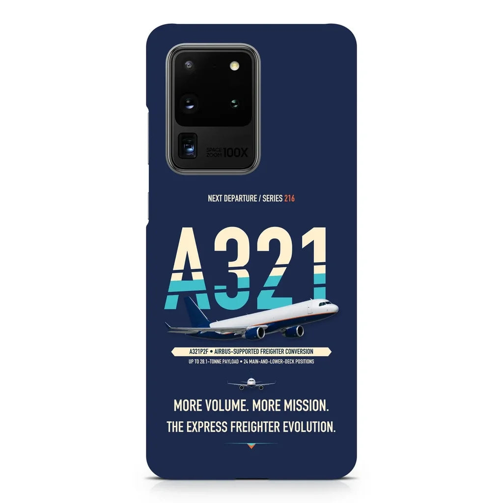 Airbus A321P2F design on samsung case - navy blue