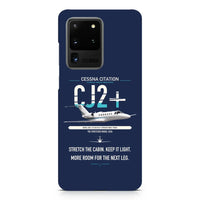 Thumbnail for Cessna Citation CJ2+ design on samsung case - navy blue