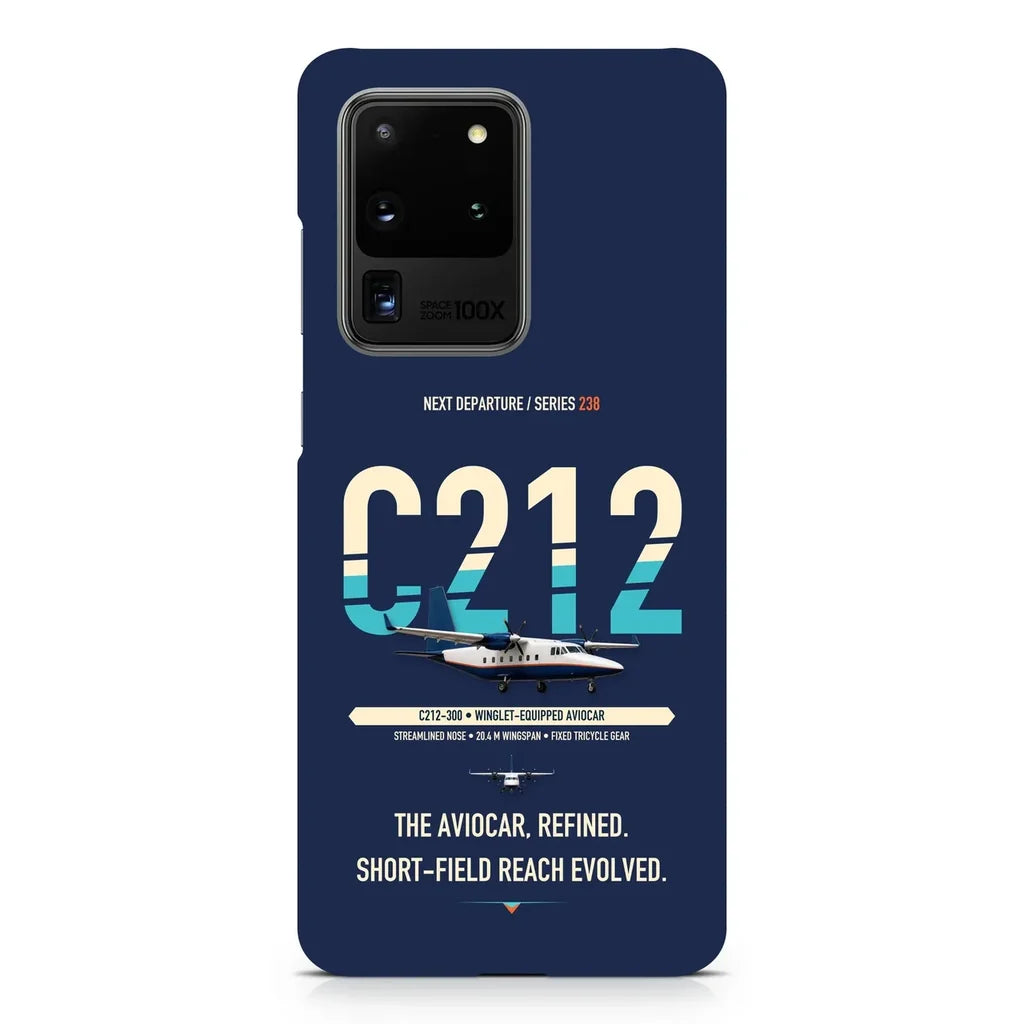 CASA C-212-300 Aviocar design on samsung case - navy blue