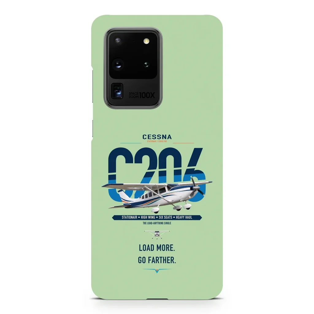 Cessna 206 Stationair design on samsung case - light green
