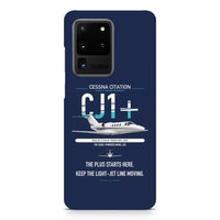 Thumbnail for Cessna Citation CJ1+ design on samsung case - navy blue