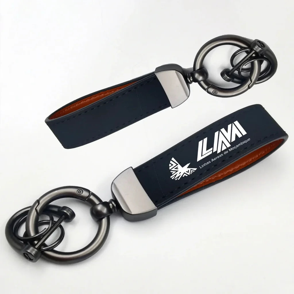 Mozambique Airlines Horseshoe Buckle key chain in navy blue