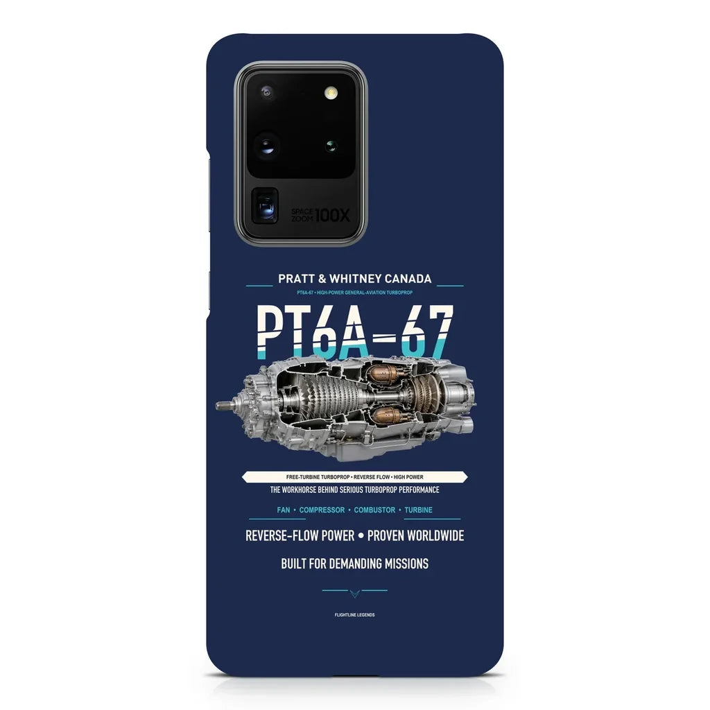 PT6A-67 design on samsung case - navy blue