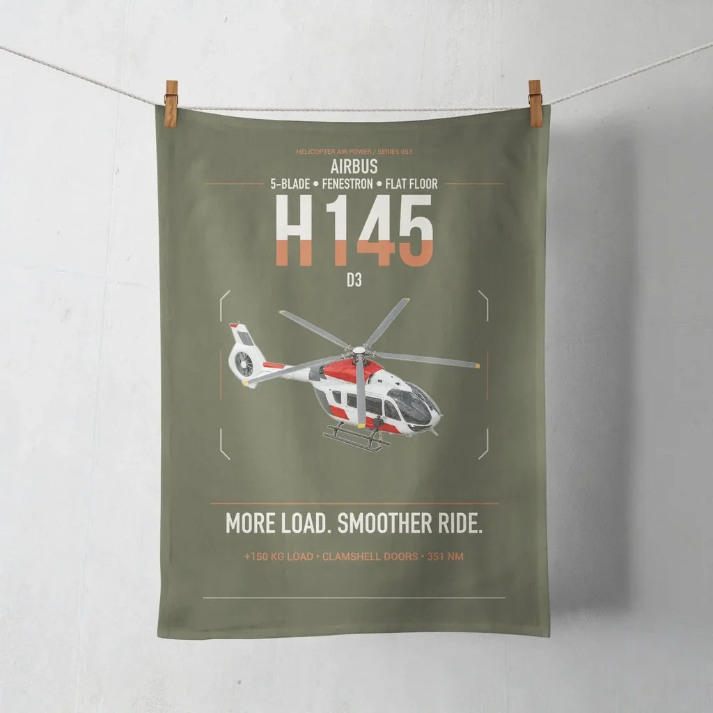 Airbus H145 D3 design on green army towel
