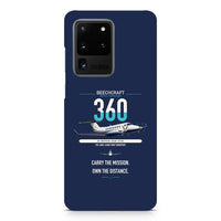 Thumbnail for Beechcraft King Air 360 design on samsung case - navy blue