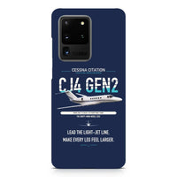 Thumbnail for Cessna Citation CJ4 Gen2 design on samsung case - navy blue