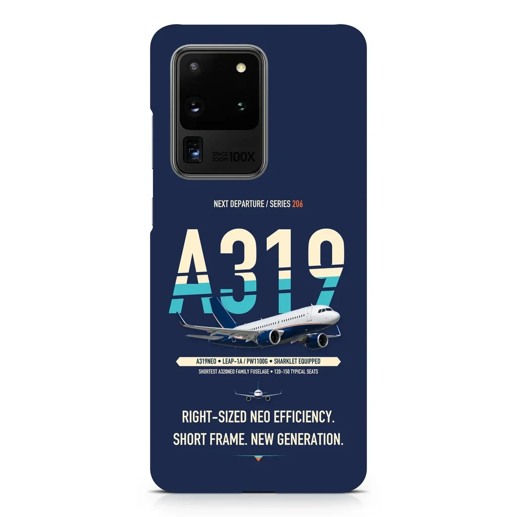 Airbus A319neo design on samsung case - navy blue