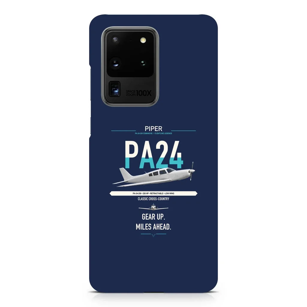 Piper PA-24-250 Comanche 250 design on samsung case - navy blue
