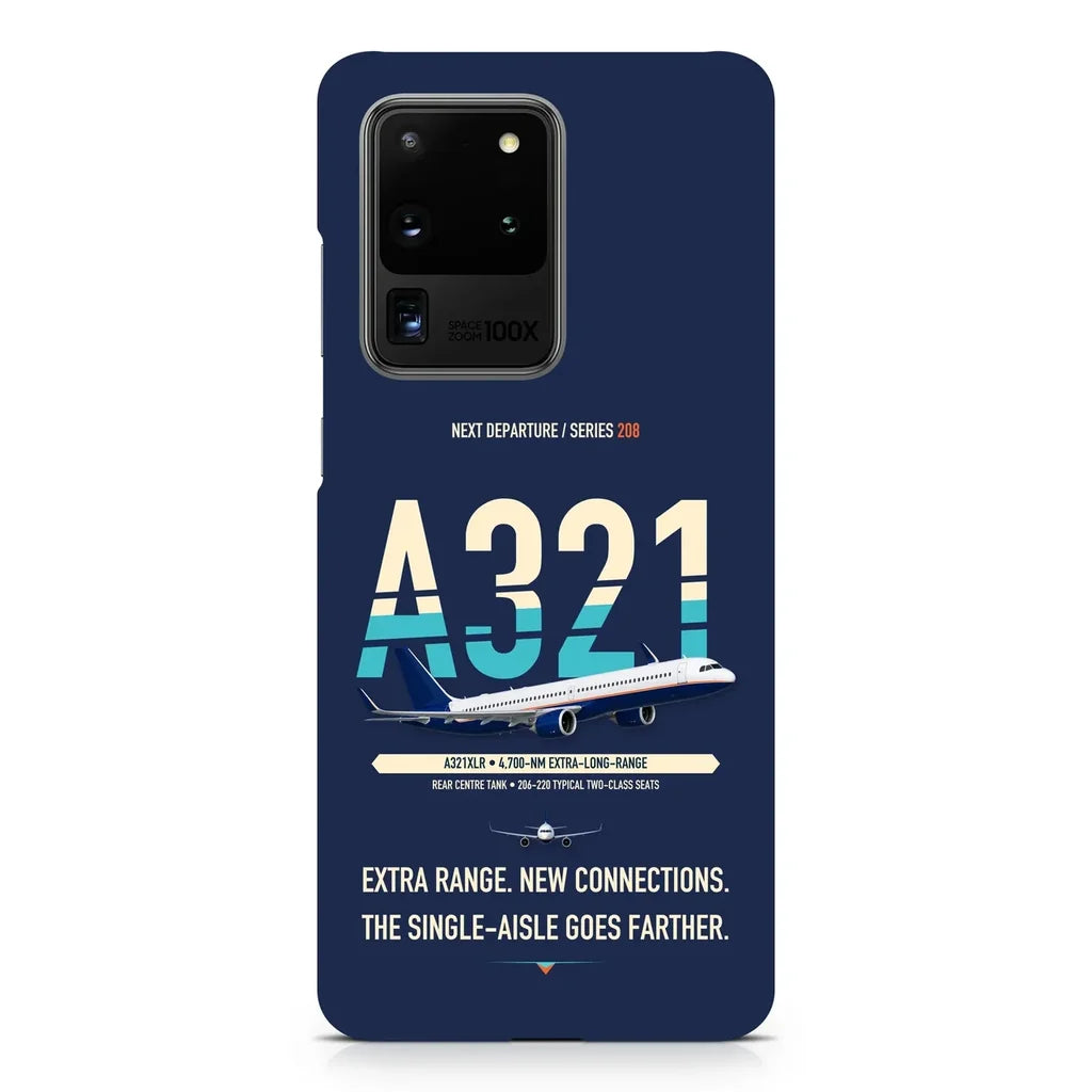 Airbus A321XLR design on samsung case - navy blue
