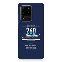 Thumbnail for Beechcraft King Air 260 design on samsung case - navy blue