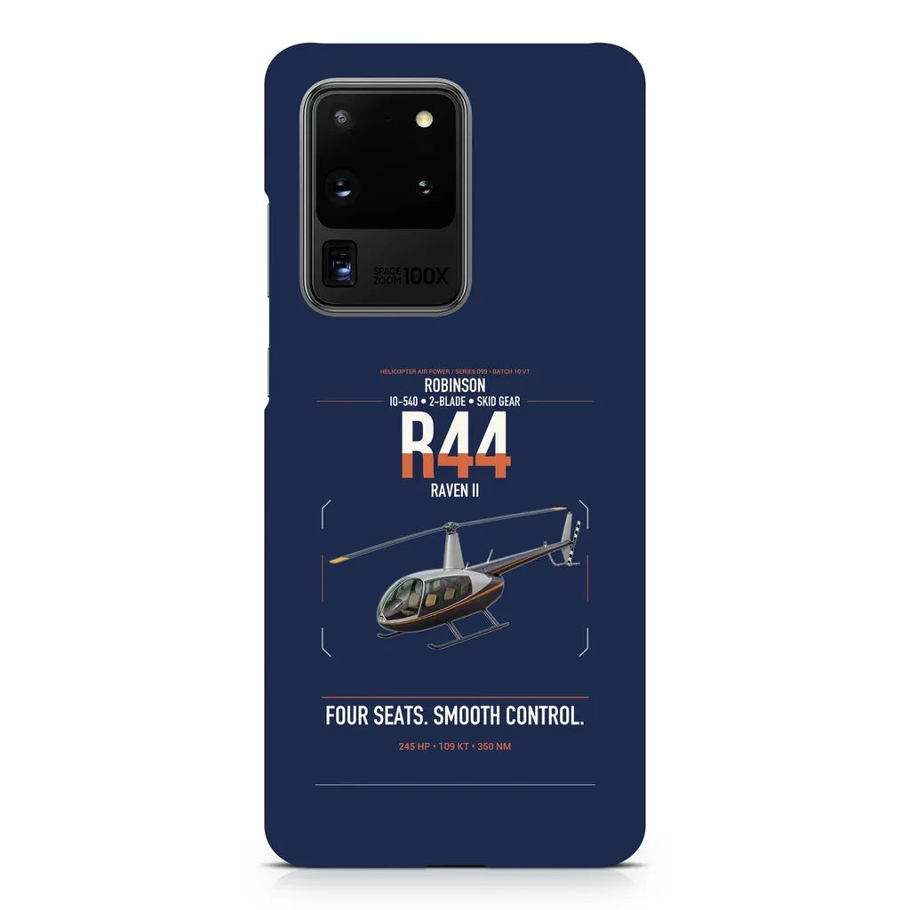 Robinson R44 Raven II design on samsung case - navy blue