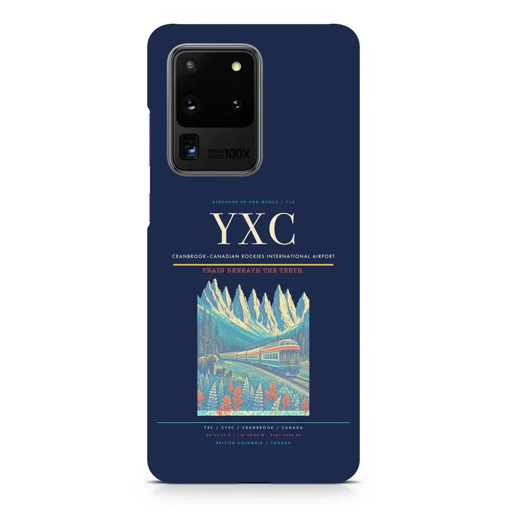 Cranbrook–Canadian Rockies International Airport YXC design on samsung case - navy blue